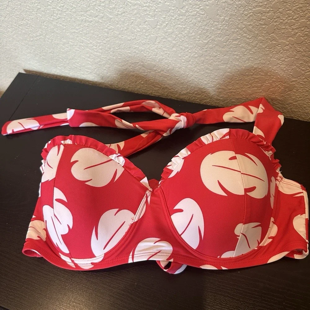 Disney LILO AND STITCH HALTER TOP‎ BIKINI (Top Only) Women's Extra Large Leaf